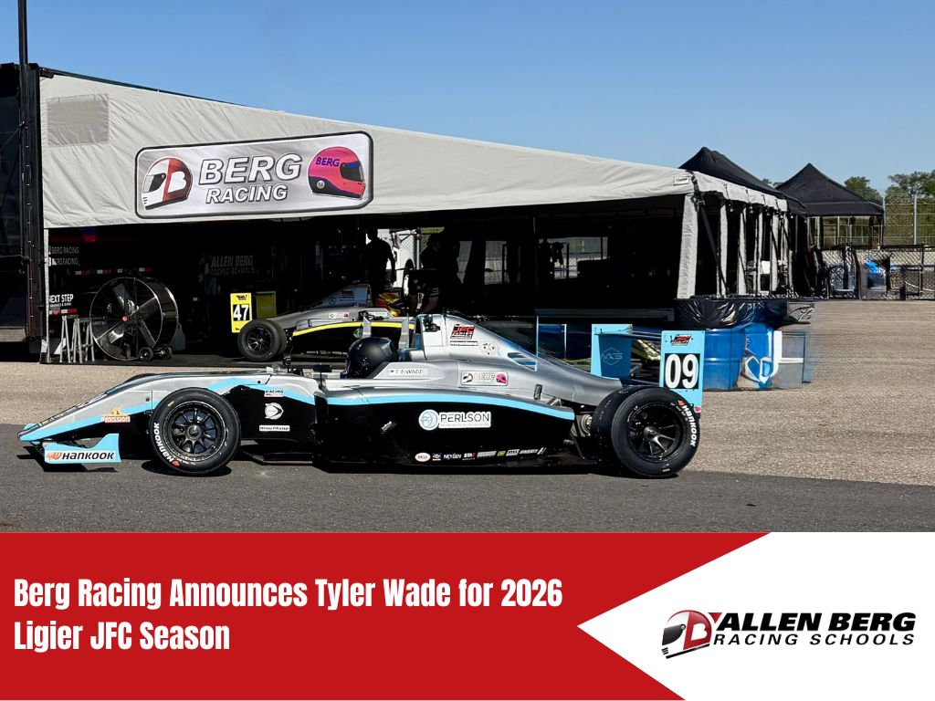 Berg Racing driver Tyler Wade in Ligier Formula car for the 2026 Ligier JFC season announcement
