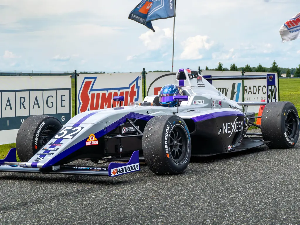 Berg Racing Scores Podium And Valuable Points At Vir 3 Ella white seated in the number 52 nexgen berg racing formula car on pit lane at virginia international raceway.